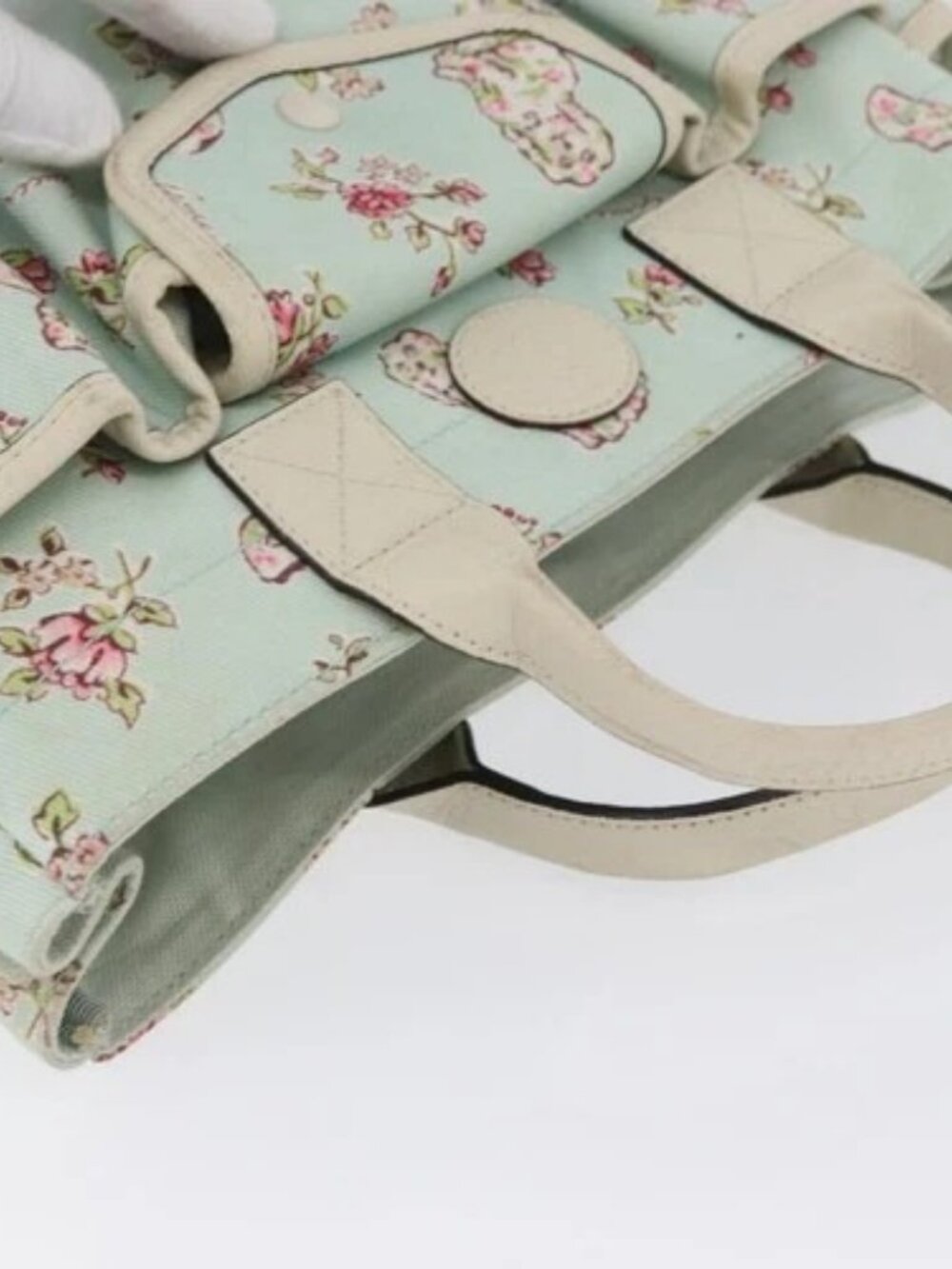 GUCCI Hand Bag Canvas Light Blue Auth ka3365 - Picture 6 of 16